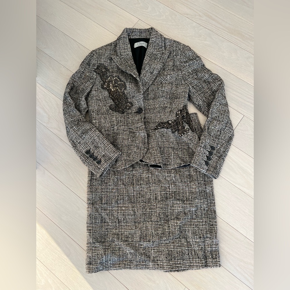 Clips Made in Italy Blazer and Skirt Set - Wool Silk Blend